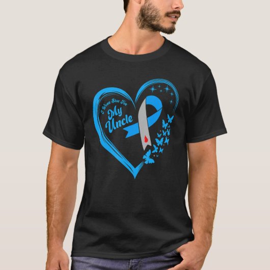 I Wear Blue For My Uncle Diabetes Awareness Ribbon T-shirt (Voorkant)
