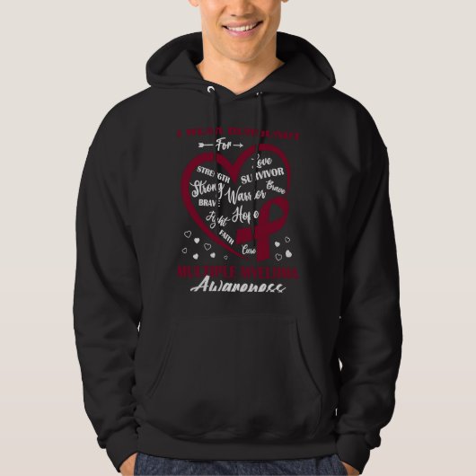 I Wear Burgundy For Multiple Myeloma Awareness Mon Hoodie (Voorkant)