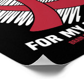 I Wear Burgundy For My Stepdad Brain Aneurysm Awar Poster (Hoek)