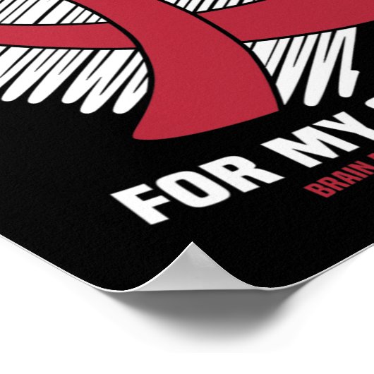 I Wear Burgundy For My Stepdad Brain Aneurysm Awar Poster (Hoek)