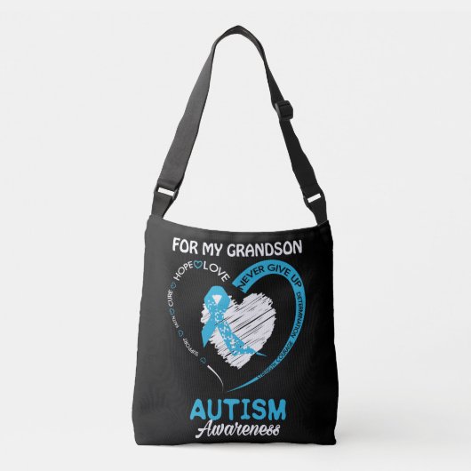 I Wear For My Grandson Autism Crossbody Tas (Voorkant)