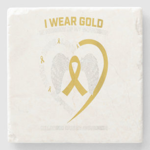I Wear Gold In Memory Of Grandson Childhood Gift Stenen Onderzetter