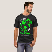 I wear GREEN for my DAD GLAUCOMA Awareness T-shirt (Voorkant volledig)