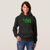 I Wear Green Ribbon Sister Dwarfism Awareness Litt Hoodie (Voorkant volledig)