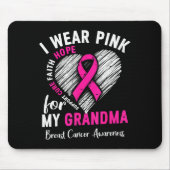 I Wear Nk For My Grandma Breast Cancer Awareness S Muismat (Voorkant)