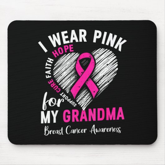 I Wear Nk For My Grandma Breast Cancer Awareness S Muismat (Voorkant)