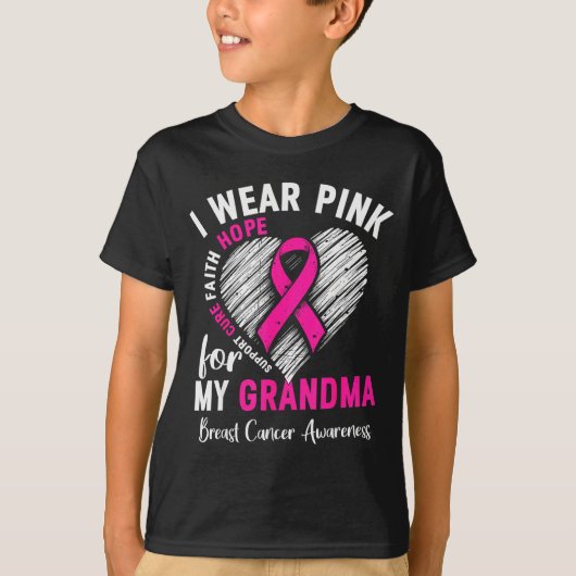 I Wear Nk For My Grandma Breast Cancer Awareness S T-shirt (Voorkant)