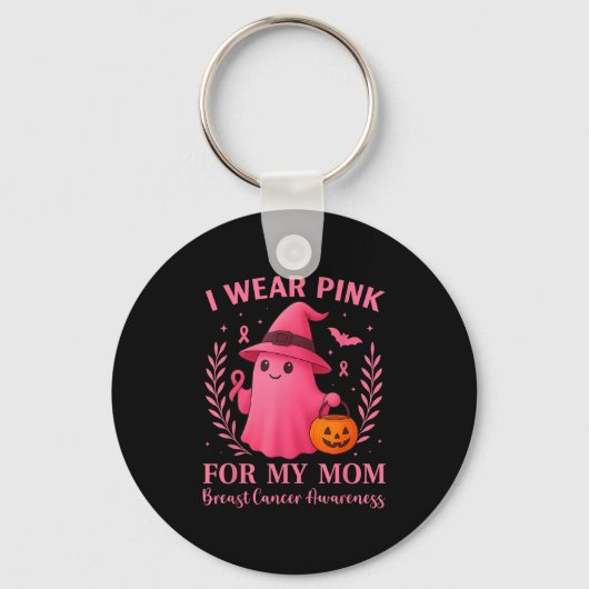 I Wear Nk For My Mom Breast Cancer Halloween Kid W Sleutelhanger (Voorkant)