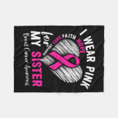 I Wear Nk For My Sister Breast Cancer Awareness Su Fleece Deken (Voorkant (Horizontaal))
