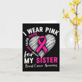 I Wear Nk For My Sister Breast Cancer Awareness Su Kaart (Gele Bloem)