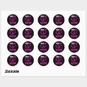 I Wear Nk For My Sister Breast Cancer Heart Ribbon Ronde Sticker (Vel)