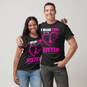 I Wear Nk For My Sister Breast Cancer Heart Ribbon T-shirt (Unisex)