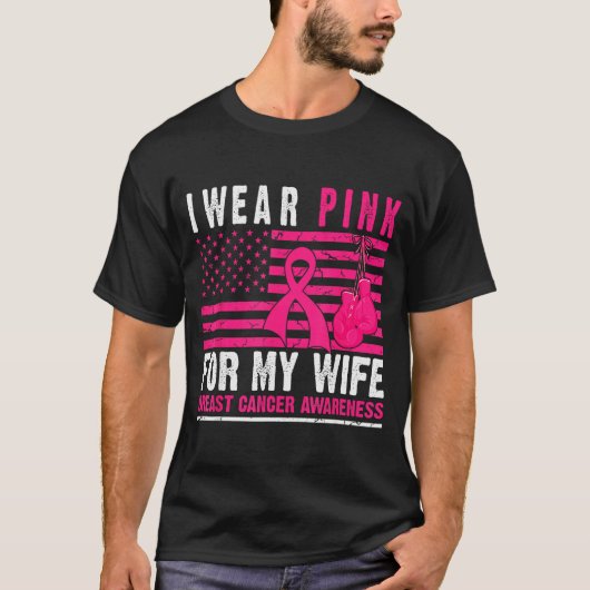 I Wear Nk For My Wife Breast Cancer Husband Cancer T-shirt (Voorkant)