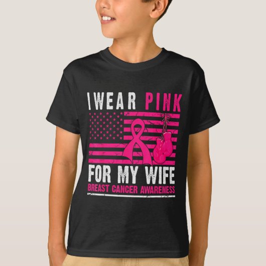 I Wear Nk For My Wife Breast Cancer Husband Cancer T-shirt (Voorkant)