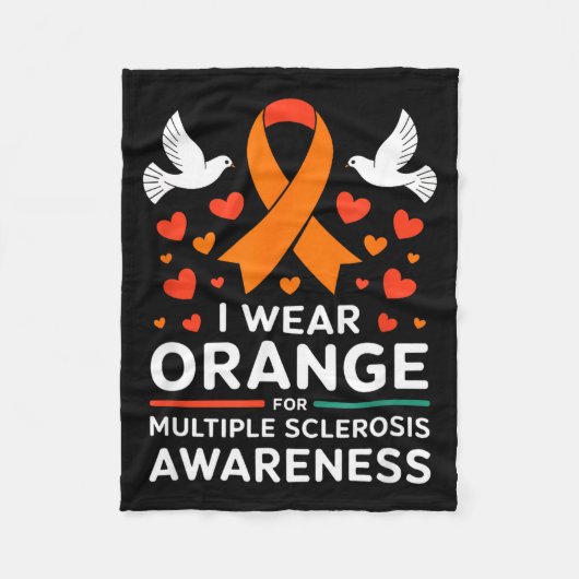 I Wear Orange For Multiple Sclerosis Awareness  Fleece Deken (Voorkant)