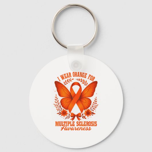 I Wear Orange For Multiple Sclerosis Awareness Ms  Sleutelhanger (Voorkant)