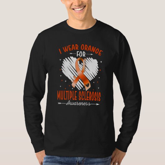 I Wear Orange For Multiple Sclerosis Awareness Rib T-shirt (Voorkant)