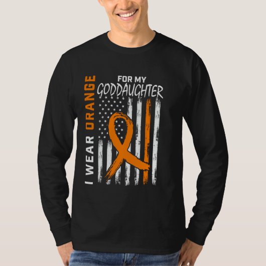 I Wear Orange Goddaughter Multiple Sclerosis Aware T-shirt (Voorkant)