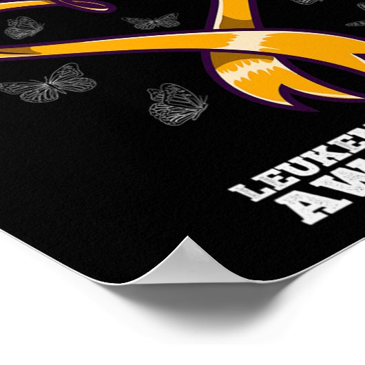 I Wear Orange Uncle Leukemia Cancer Awareness Bloo Poster (Hoek)