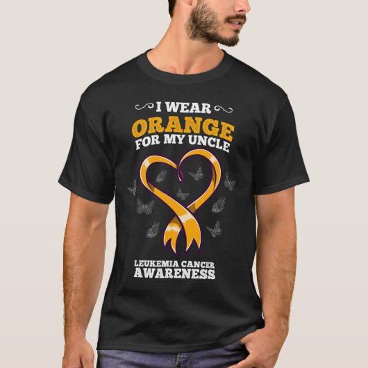 I Wear Orange Uncle Leukemia Cancer Awareness Bloo T-shirt (Voorkant)