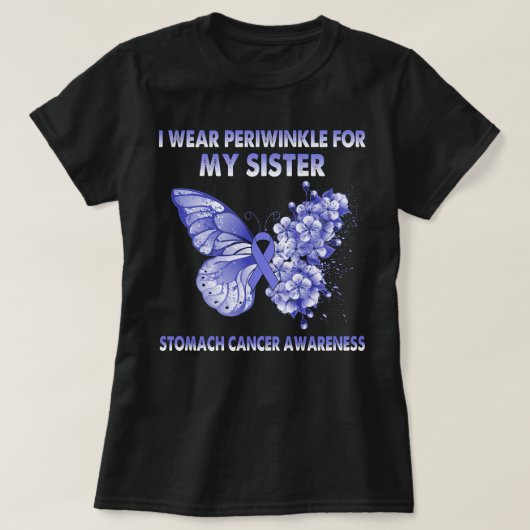 I Wear Periwinkle For My Sister Stomach Cancer T-shirt (Design voorkant)