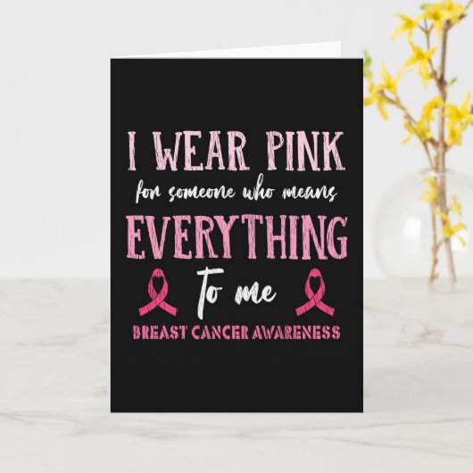 I Wear Pink Breast Cancer Awareness Family Matchin Kaart (Gele Bloem)
