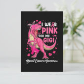 I Wear Pink for My Gigi Funny Dinosaur T Rex Breas Bedankkaart (Staand voorkant)