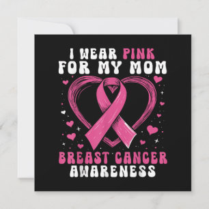 I Wear Pink For My Mom Breast Cancer Awareness Sup Bedankkaart