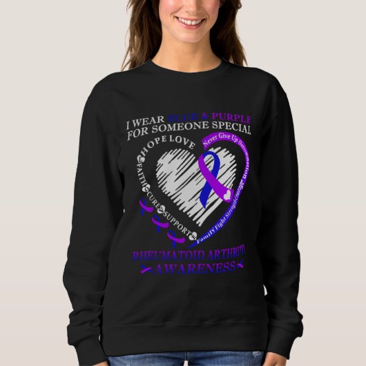 I Wear Purple & Blue For Rheumatoid Arthritis Warr Trui (Voorkant)