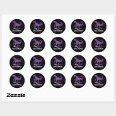 I Wear Purple For Best Friend Dinosaur Epilepsy Aw Ronde Sticker (Vel)