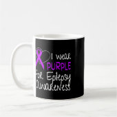 I Wear Purple For Epilepsy Awareness Ribbon Koffiemok (Links)