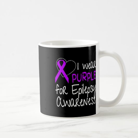 I Wear Purple For Epilepsy Awareness Ribbon Koffiemok (Rechts)