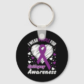 I Wear Purple For Epilepsy Awareness  Sleutelhanger (Voorkant)