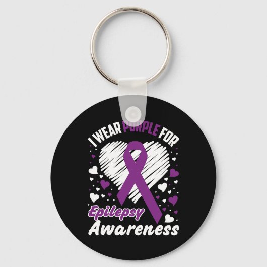 I Wear Purple For Epilepsy Awareness  Sleutelhanger (Voorkant)