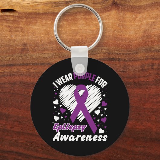 I Wear Purple For Epilepsy Awareness  Sleutelhanger (Voorkant)