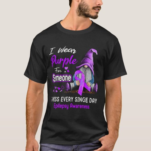 I Wear Purple For Epilepsy Awareness  T-shirt (Voorkant)