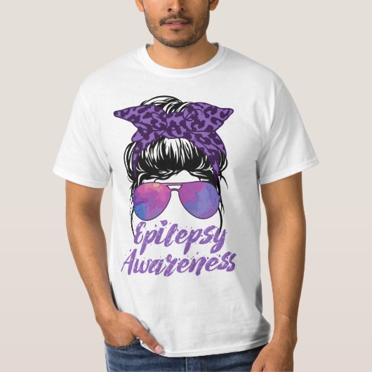 I Wear Purple For Epilepsy Awareness  T-shirt (Voorkant)