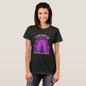 I wear purple for fibromyalgia awareness rainbow t-shirt (Voorkant volledig)