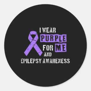 I Wear Purple For Me And Epilepsy Awareness Day Ep Ronde Sticker