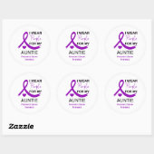 I Wear Purple For My Auntie Pancreatic Cancer Ronde Sticker (Vel)