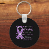 I Wear Purple For My Best Friend Epilepsy Awarenes Sleutelhanger (Voorkant)