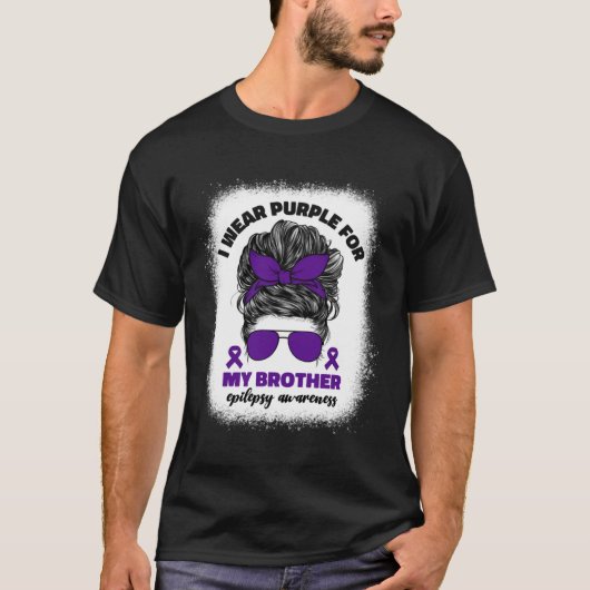 I Wear Purple For My Brother Epilepsy Awareness Mo T-shirt (Voorkant)
