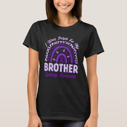 I Wear Purple For My Brother Epilepsy Awareness Ra T-shirt (Voorkant)