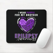 I Wear Purple For My Brother Epilepsy Awareness Su Muismat (Met muis)