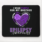 I Wear Purple For My Brother Epilepsy Awareness Su Muismat (Voorkant)
