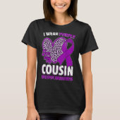 I Wear Purple For My Cousin Epilepsy Awareness Leo T-shirt (Voorkant)