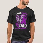 I Wear Purple For My Dad Epilepsy Awareness Leopar T-shirt (Voorkant)