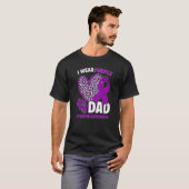 I Wear Purple For My Dad Epilepsy Awareness Leopar T-shirt (Voorkant volledig)