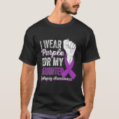 I Wear Purple For My Daughter Ribbon Epilepsy Awar T-shirt (Voorkant)