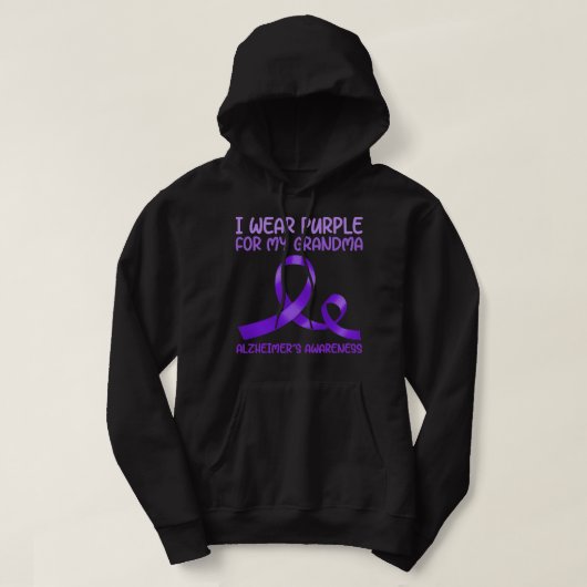 I Wear Purple For My Grandpa Hoodie (Design voorkant)